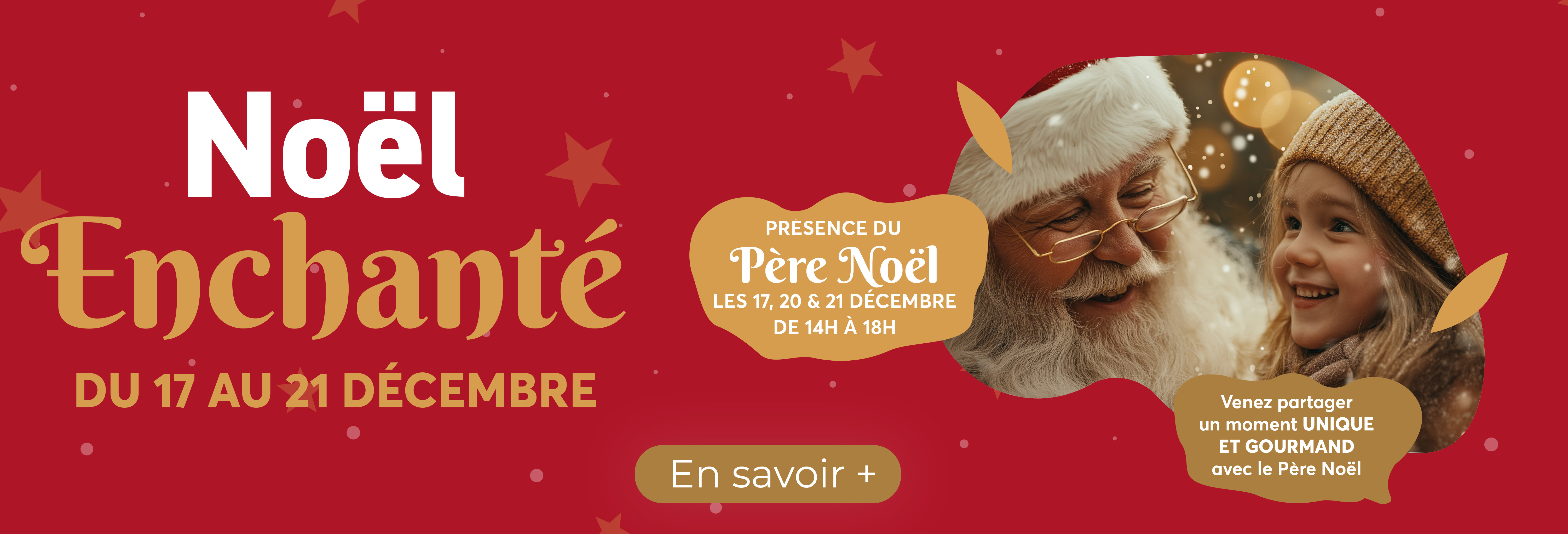 Venez rencontrer le père noël du 17 au 21 décembre dans votre centre commercial aushopping chateauroux, de 14H à 18H